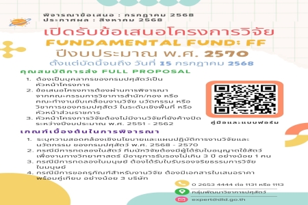 เปิดรับข้อเสนอโครงการวิจัย