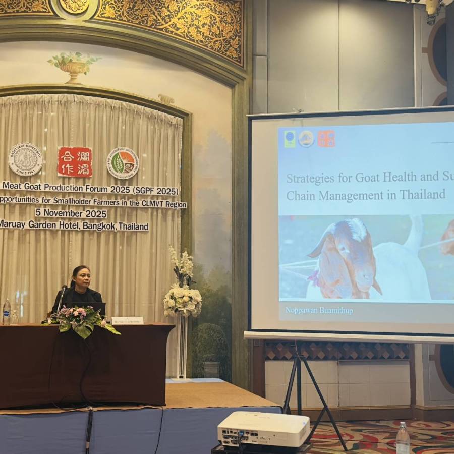ผู้เชี่ยวชาญนพวรรณ บัวมีธูป หัวหน้ากลุ่มพัฒนาวิชาการปศุสัตว์ เข้าร่วมเป็นวิทยากรในงานเสวนา “Sustainable Meat Goat Production Forum 2025 (SGPF 2025)”